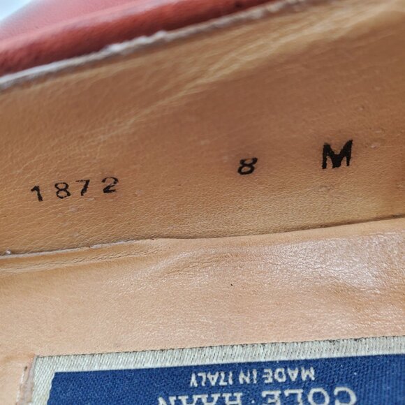 Vintage Bragano Cole Haan Italy Men 8M Brown Calfskin Classic Loafers Dress Shoe - Picture 7 of 13